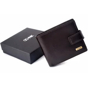 OCHNIK SL-191-89 brązowy skórzany portfel męski – widok z przodu / OCHNIK SL-191-89 brown men’s leather wallet – front v